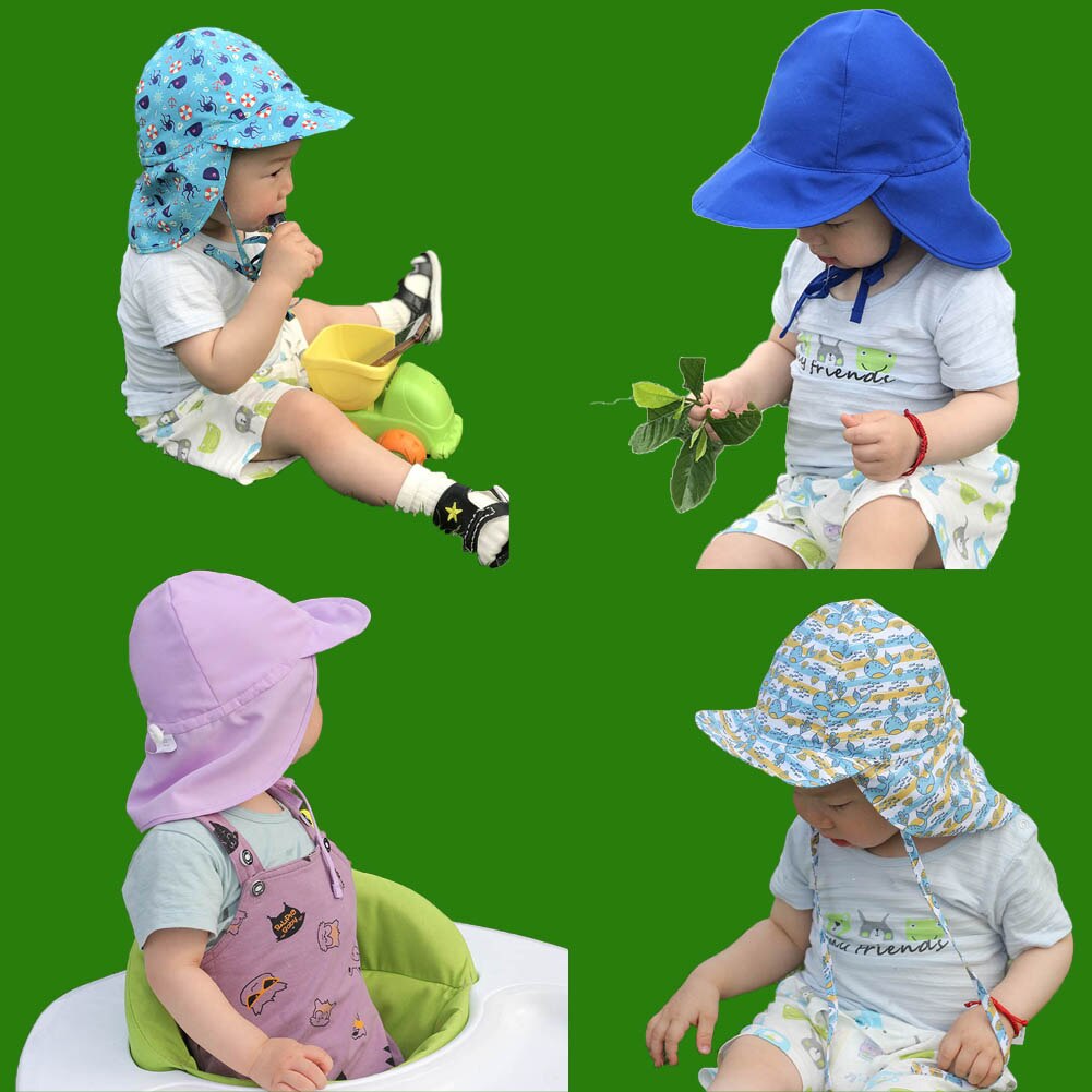 UV Protection Sun Hat Unisex Newborn Infant Toddler Kid Baby Boys Girls Summer Beach Headwear Outdoor Bucket Hat Cap Cotton